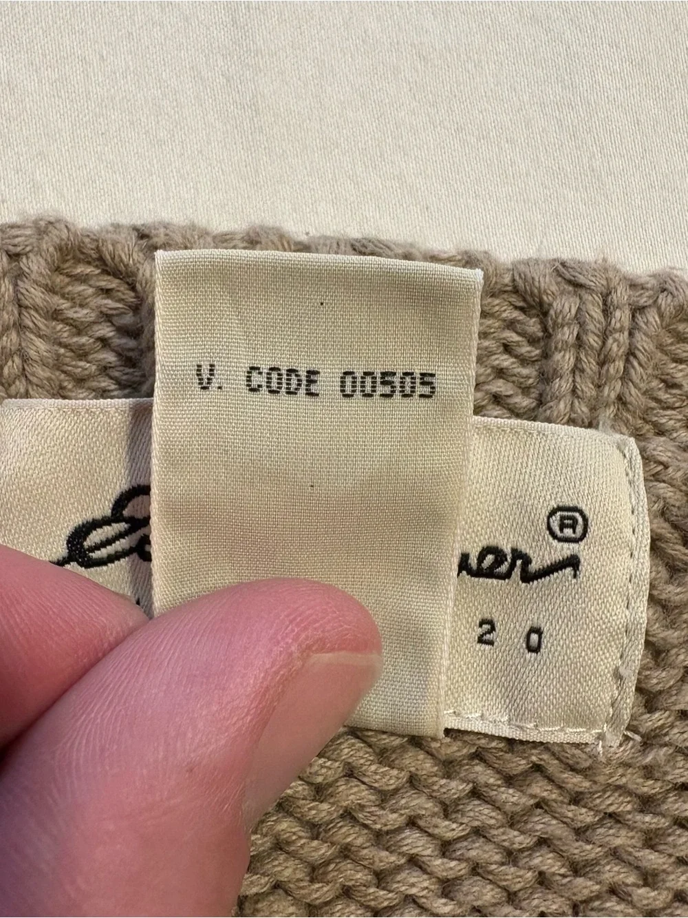 Vintage Eddie Bauer Heavy Knit Crewneck Sweater Beige Mens size XL/XG Gorpcore